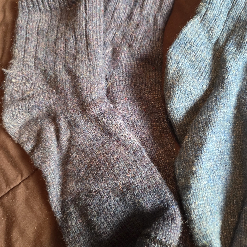 Cozy Women's Knit Socks - Black, Blue, Cream - Picture 6 of 7